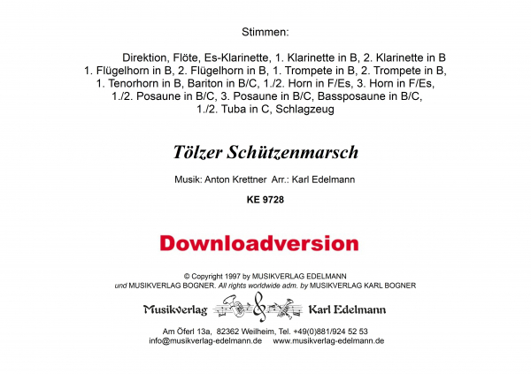 Tölzer Schützenmarsch - Download